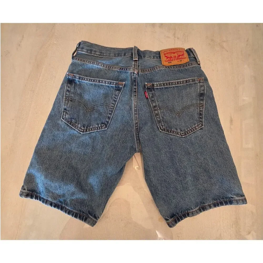 Levi's 405 Denim Standard Jean Shorts SZ 30 Classic 100% Cotton - Picture 2 of 8